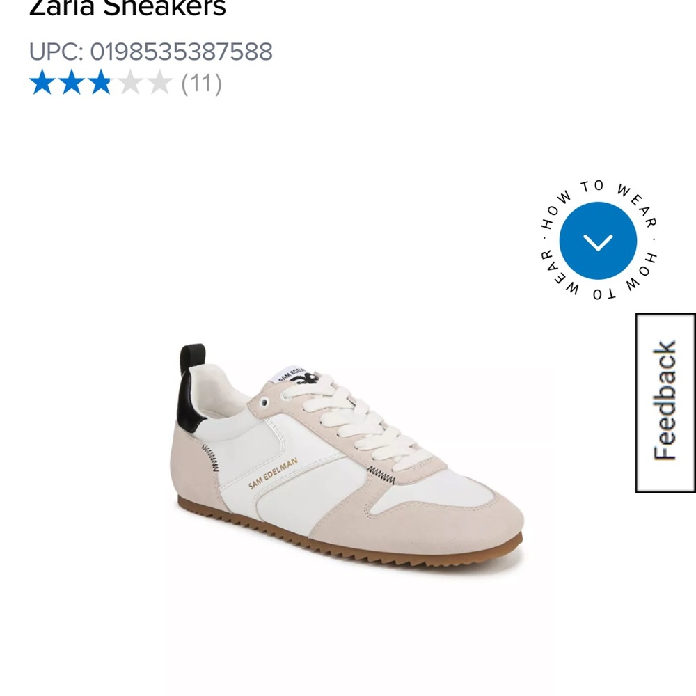 Sam Edelman Zaria Sneakers in Cream and White